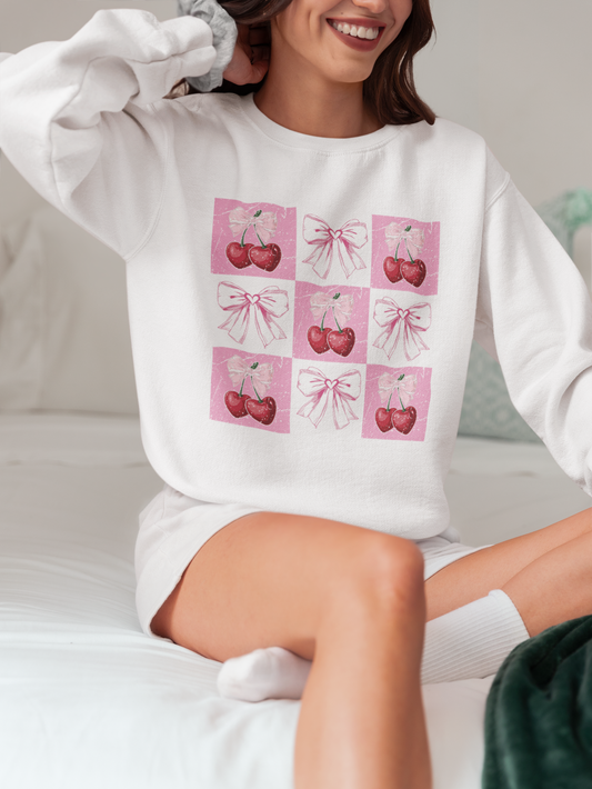 Bows & Cherries Coquette Crewneck Sweatshirt